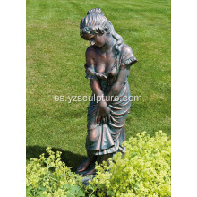 Vida jardín tamaño mujer bronce estatua